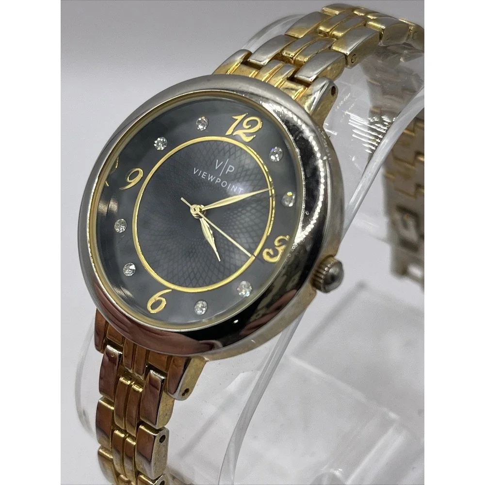 Viewpoint by Timex Women's Quartz Watch 34mm Case Black Dial-‎ New Battery